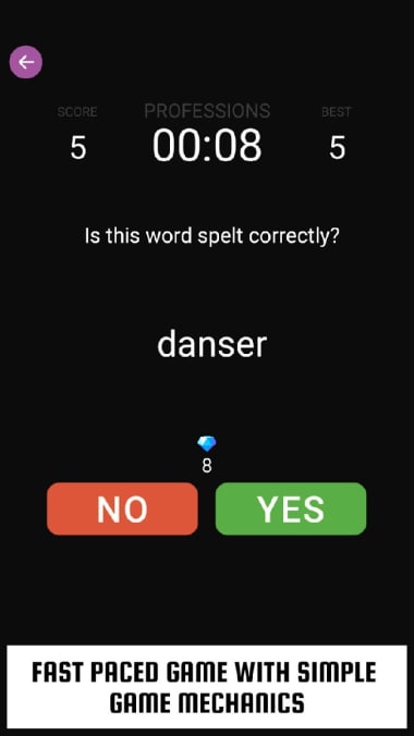 Word Spell Game : Yes or No