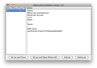 Image 0 for Minecraft Jar Switcher