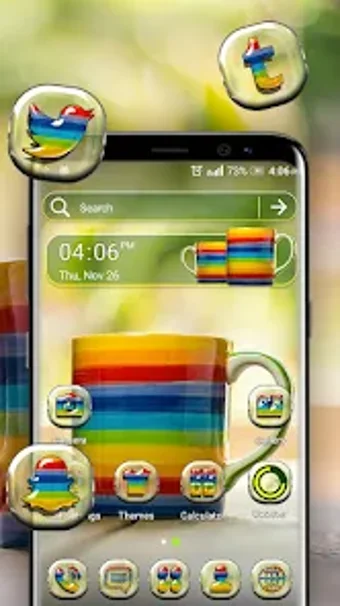 Rainbow Cup Launcher Theme