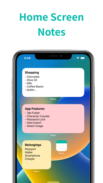 Image 0 for Home Screen Widget Notes