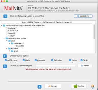 Image 0 for MailVita OLM to PST Conve…