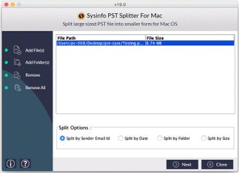 Image 0 for SysInfoTools MAC PST Spli…