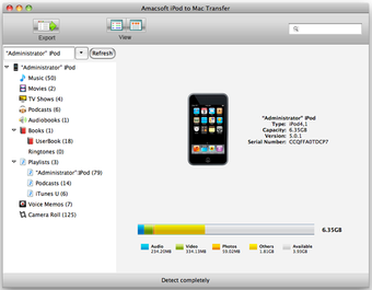 Amacsoft iPod to Mac Transfer