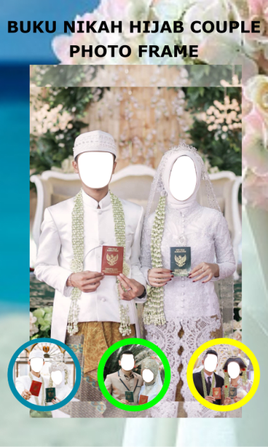 Book Wedding Hijab Couple Photo Frame