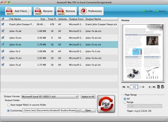 Imagen 0 para Aiseesoft Mac PDF to Exce…