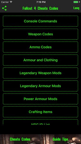 Imagen 0 para Cheats  Guide for Fallout…