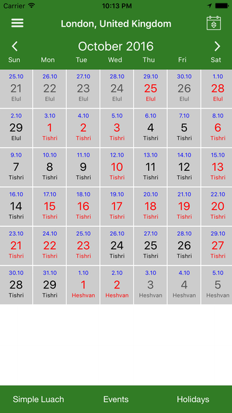 Image 0 for Jewish calendar Simple Lu…