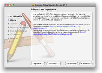 Imagen 0 para Mac OS X 10.5.7 Update